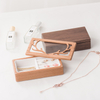Exquisite Portable Mini Jewelry Storage Box Custom Beech Wood Black Walnut Jewelry Box Organizer for Travel