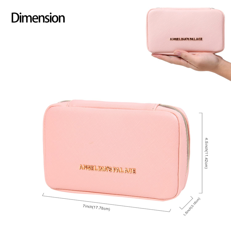 Portable Travel Jewelry Organizer Bracelet Necklace Ring Earring Case PU Leather Jewelry Storage Holder Bag With Handle