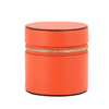 New Arrival Custom Round Pu Leather Candle Jar Packaging Box Luxury Gift Box for Candles with Gold Logo And Foam Inserts