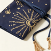 Sun Embroidered Jewelry Roll Bag
