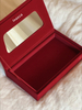 Custom Logo Red Velvet Magnetic Flap Skincare Lip Gloss Packaging Boxes Empty Makeup Cosmetic Organizer Storage Box with Mirror