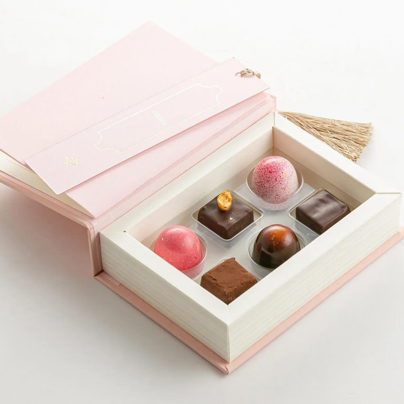 Book Shaped Paper Chocolate Candy Packaging Boxes