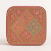 Golden Pattern Jewelry Box Travel Custom Logo Embroidery Velvet Necklace Earring Packaging Box 