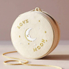 Gold Embroidered Moon Jewelry Box Organizer Zip Closes Earring Packaging Box Velvet Fabric Necklace Pendant Ring Box Storage 