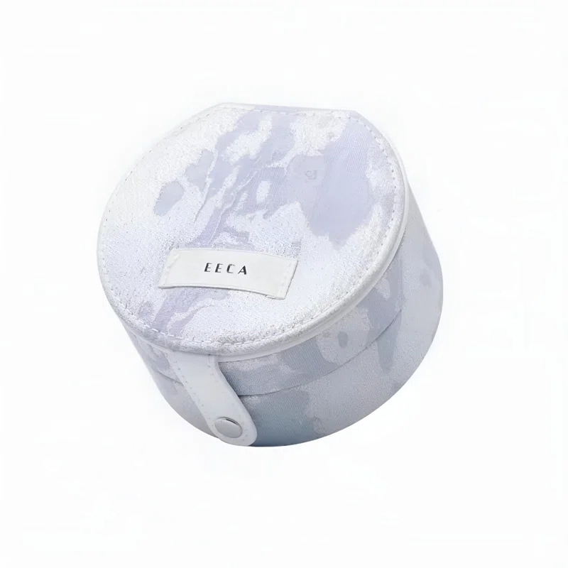 Custom Pu Leather Snap Jewelry Packaging Boxes Logo Mini Double Layered Travel Jewelry Case Box Organizer with Mirror