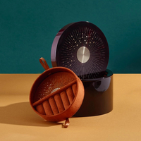 Round Wooden Embroidery Jewelry Box Supplier