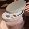 Oval Leather Jewelry Gift Box Set