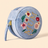 Mini Portable Velvet Embroidered Box Travel Storage Ring Necklace Bracelet Earring Jewelry Boxes with Pouch