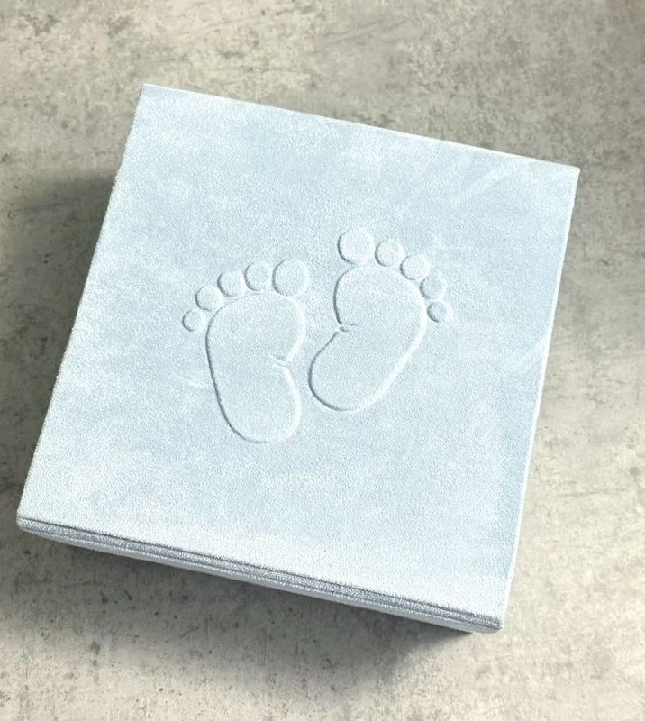 Elegant Velvet Baby Keepsake Box Memory Organizer with Baby Photo Frame Envelope Box Packaging New Born Baby Birth Gift Set Box