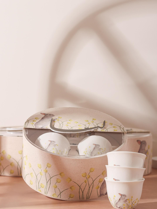 Floral Design Round Packaging Boxes for Cups