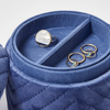  Blue Velvet Round Lidded Trinket Box Fabric Soft-touch Ring Watch Necklace Earring Set Box Jewelry Pendant Box Packaging
