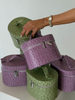 Lilac Ostrich Mini Vanity Case Zipper Skincare Box Packaging 