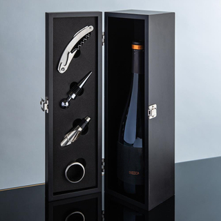 Black Wooden Wine Box Packaging 
