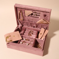 Pink Jewelry Earring Display Envelope Pouch Packaging with Mirror