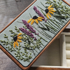 Embroidered Wood Jewelry Box Floral Pattern