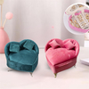 Heart Shaped Sofa Earring Ring Jewellery Organiser Valentine's Day Gift Portable Velvet Luxury Bracelet Necklace Sofa Jewelry Box