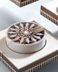 Leather Dessert Food Candy Packaging Box Custom Sequin Embroidery Transparent Ramadan Birthday Cake Macaron Chocolate Gift Box