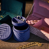 One Top Customization Velvet Round Jewelry Packaging Box Custom PU Leather Ring Earring Necklace Jewelry Storage Case
