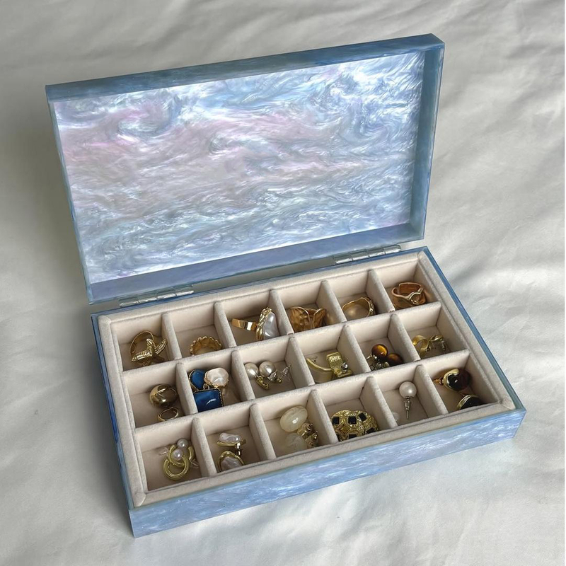 Glitter Acrylic Velevt Jewellery Storage Box
