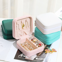 Luxury PU Leather Storage Earrings Necklace Ring Jewelry Display Box
