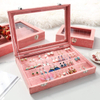 Custom Velvet Clear Lid Earring Organizer Storage Earrings Box Holder Case for Jewelry Display Showcase Stackable Lockable