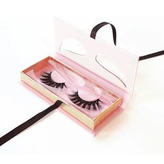 Luxury Design Magnetic Eyelashes Box Packing Custom Private Label Packaging Gift Lash Tray Box with Ribbon Custom Eyelash Box