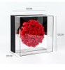 High Grade Creative Square Transparent Acrylic Mirror Valentine's Day Rose Flower Bouquet Packaging Box