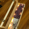 Luxury Rectangular Wooden Long Stem Rose Flower Babysbreath Bouquet Gift Packaging Box with Clear Glass Window