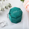 Elegant Design Octagon Engagement Wedding Double Velvet Ring Jewelry Packaging Box With Foam Insert Wholesale