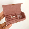 Custom Logo Travel Petite Multi-Function Jewelry Case Travel Minimal Jewelry Organizer Case Compact Velvet Travel Jewelry Box