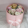 New Arrival Round 2 Layer Rotation Paper Flower Jewelry Gift Packaging Box Double 2 Tier Rotating Cardboard Box for Valentine
