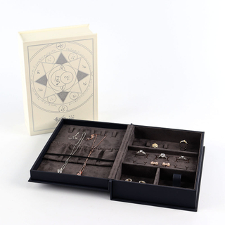 Wholesale Price Jewelry Paper Display Storage Packaging Gift Box Mirror Luxury Velvet Insert Jewelry Organizer Case Storage Box