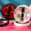 Creative Round PU Leather Transparent Window Valentine's Day Immortal Rose Flowers Lipstick Gift Box Wholesale
