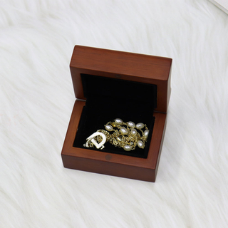 Custom Logo Small Foldable Lid Magnetic Closure Jewelry Walnut Wood Ring Pendant And Earring Combination Packaging Box