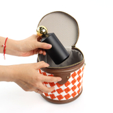Luxury Pu Leather Fabric Perfume Bottle Cosmetic Set Storage Boxes Custom Leather Watch Roll Box 1 Slots Watch Travel Case