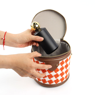 Luxury Pu Leather Fabric Perfume Bottle Cosmetic Set Storage Boxes Custom Leather Watch Roll Box 1 Slots Watch Travel Case