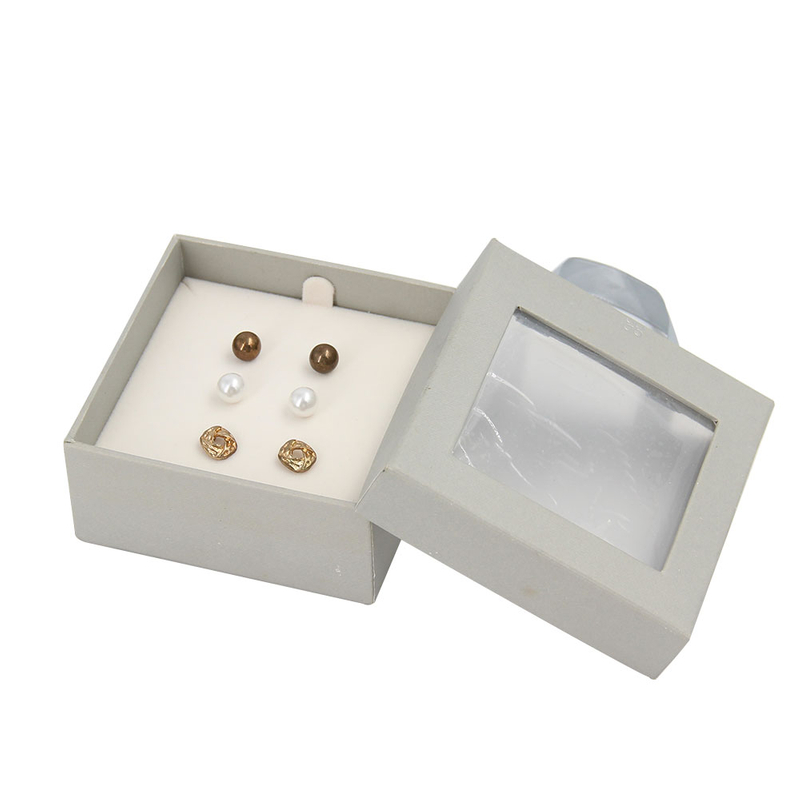 Custom Small White Paper Cardboard Button Set Packaging Box with Customized Logo And Clear PVC Window