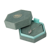 Luxury Design Custom Logo Hexagon Shape Velvet Wedding Ring Necklace Jewelry Gift Packaging Box with Foam Insert