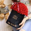 Wholesale Round Cylinder Paper Flower Box Velvet Packaging for Mushroom Rose Wedding Flower Bouquet Box Gift