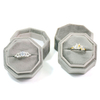 Portable Octagon Travel Jewelry Ring Packaging Box Grey Valentines Day Jewelry Gift Box Wedding Velvet Jewelry Ring Display Box