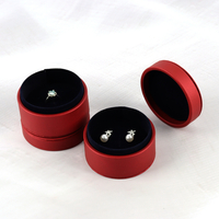 Custom Logo Printed Round Paper Jewelry Gift Packaging Romantic Ring Earring Jewelry Boxes Jewelry Packaging Storage Case Box