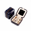 Factory Wholesale Custom Portable Pu Leather Square Mirrored Jewelry Case Small Mirror Zipper Jewellery Storage Box With Logo