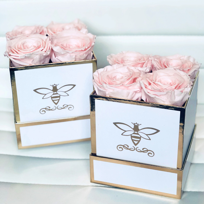 Valentine's Day Customized Logo Preserved Rose Flower Immortal Eternal Floral Decors Arrangement In Round Square Heart Gift Box