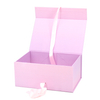 Luxury Bespoke Custom Logo Rigid Cardboard Magnetic Folding Clothing Cosmetic Gift Packaging Boxes With Ribbon Closure For Dress