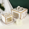 Custom Marble Pattern Portable Cake Box Thicken And Height Double Layer Melaleuca Mousse Cake Gift Packaging Box