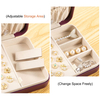 Luxury PU Leather Jewelry Box Simple Portable Large Capacity Necklace Ring Earrings Bracelet Jewelry Storage Travel Case