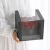 Small Paper Square PVC Transparent Soap Flower Gift Box Preserved Roses Packaging Clear Luxury Mothers Day Flower Box