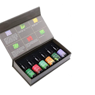 Wholesale Custom Eco Friendly Cardboard Rigid Black Paper Gift Boxes With Foam Insert For Glass Oil Cosmetic Packing Box