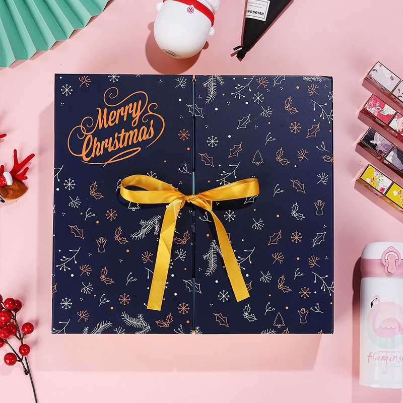 New Design Eco-friendly Luxury 24 Days Cardboard Countdown Flavor Gift Boxes Christmas Advent Calendar Packaging Box