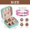 Cute Small PU Leather Travel Jewelry Organizer Case Blue Ring Earring Necklace Bracelet Jewelry Gifts Box with Zipper